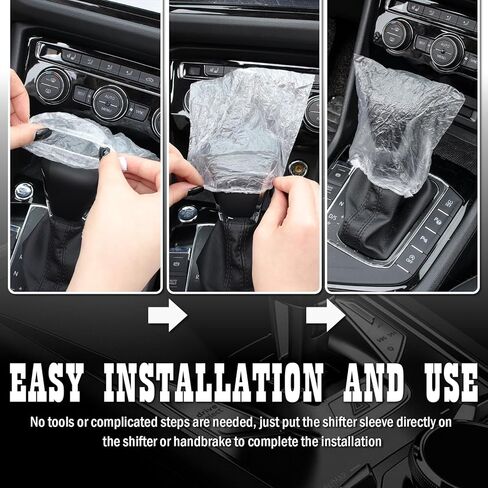 100PCS Disposable Car Gear Shift Cover,Plastic Gear Shift Knob Cover for Anti-Dust & Waterproof Protection,Universal Stick Shifts Covers Car Accessories Interior with Elastic Band in Kuwait