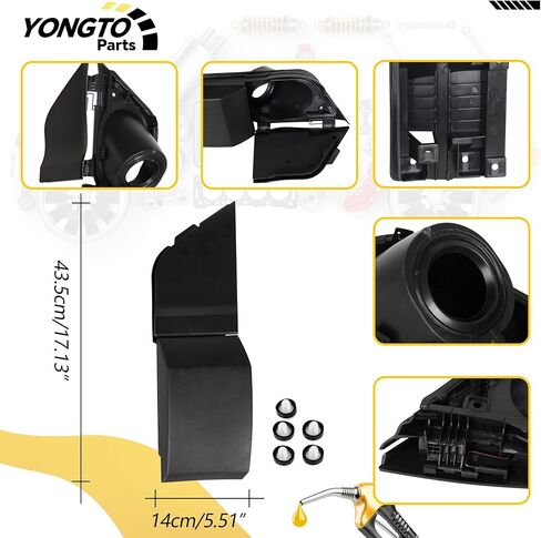 926-047 Fuel Gas Door kit w/Black Cover & Dust Shield Compatible with Ford Transit 150 250 350 350HD 2015-2023 Fuel Filler Pocket Door Hinge and Housing Assembly Replace OE CK4Z-5427936-J in Kuwait