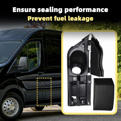 926-047 Fuel Gas Door kit w/Black Cover & Dust Shield Compatible with Ford Transit 150 250 350 350HD 2015-2023 Fuel Filler Pocket Door Hinge and Housing Assembly Replace OE CK4Z-5427936-J in Kuwait