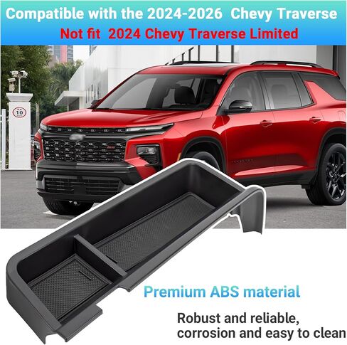 صينية لوحة أجهزة القياس المركزية لوحدة التحكم متوافقة مع ملحقات Chevy Traverse 2024-2026، صندوق تخزين لوحة القيادة للنظارات الشمسية (غير متوافقة مع 2024 Chevy Traverse Limited) in Kuwait
