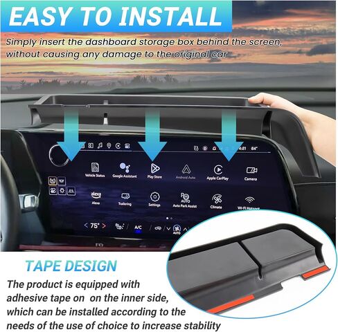 صينية لوحة أجهزة القياس المركزية لوحدة التحكم متوافقة مع ملحقات Chevy Traverse 2024-2026، صندوق تخزين لوحة القيادة للنظارات الشمسية (غير متوافقة مع 2024 Chevy Traverse Limited) in Kuwait