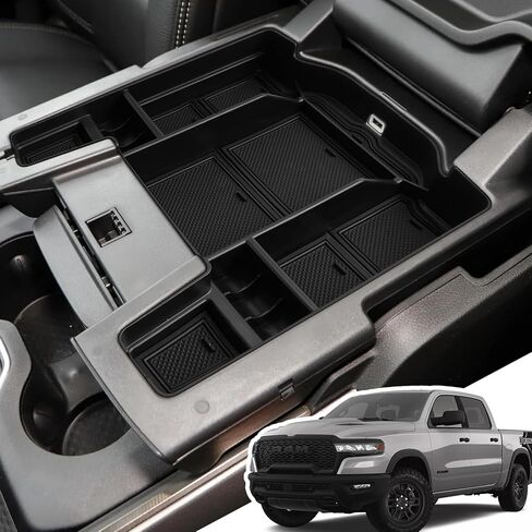 Center Console Organizer for 5th Gen 2026 2025-2019 Ram 1500 2500 3500(Full Console w/Bucket Seats Only), ABS Storage Box, Middle Console Tray Organizer, Insert Container Pallet-Red in Saudi Arabia