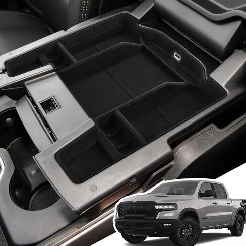 Center Console Organizer for 5th Gen 2026 2025-2019 Ram 1500 2500 3500(Full Console w/Bucket Seats Only), ABS Storage Box, Middle Console Tray Organizer, Insert Container Pallet-Red in Kuwait