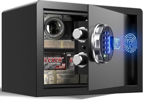 Grimtron 𝟐𝟎 𝐋𝐁 Smart Biometric Safe with Fingerprint Lock, Silent Mode, Backlit Keypad and LED Light, Small Caja Fuerte 𝐆𝐢𝐟𝐭𝐬 𝐟𝐨𝐫 𝐅𝐚𝐭𝐡𝐞𝐫'𝐬 𝐃𝐚𝐲(9.84"H x 9.84"D x 13.78"W) in Saudi Arabia