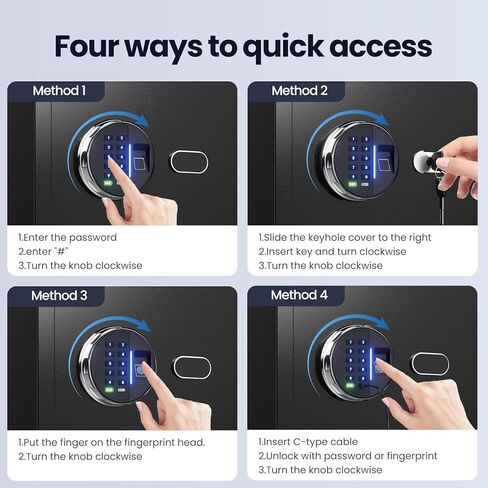 Grimtron 𝟐𝟎 𝐋𝐁 Smart Biometric Safe with Fingerprint Lock, Silent Mode, Backlit Keypad and LED Light, Small Caja Fuerte 𝐆𝐢𝐟𝐭𝐬 𝐟𝐨𝐫 𝐅𝐚𝐭𝐡𝐞𝐫'𝐬 𝐃𝐚𝐲(9.84"H x 9.84"D x 13.78"W) in Saudi Arabia