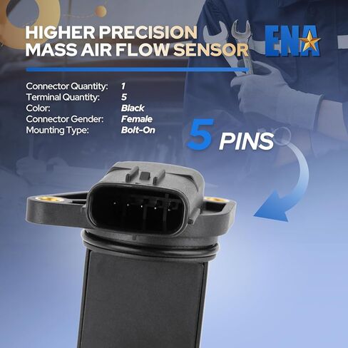 ENA Mass Air Flow Sensor Meter MAF Compatible with Mazda CX5 3 6 CX9 MX5 Miata CX3 2012 2013 2014 2015 2016 2017 2018 2019 2020 2021 2022 2023 2024 Replacement for MAS0362 22204WB00 PE0113215 in Kuwait