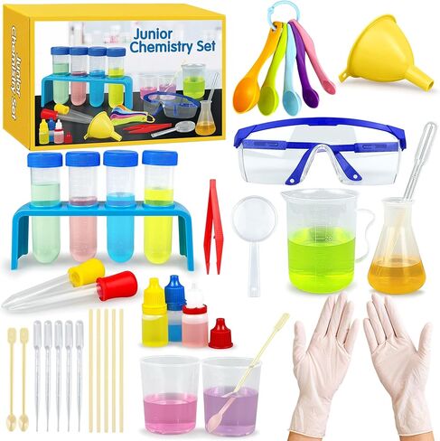 33PCS Lab Science Experiments for Girls and Boys Learning Kits for Junior Chemistry Beakers and Test Tubes Fun Experiments for Students Activities Science Project Classroom Gift for Curious Minds in Kuwait