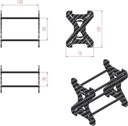 Extended Carbon Fiber 0.7" 1.0" 1.3" Aluminum Wheel Tires Rack for 1/18 1/24 1/30 1/32 RC Crawler Car Upgrades in Kuwait