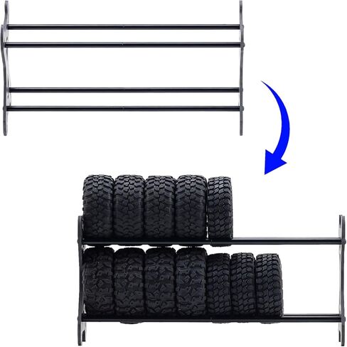 Extended Carbon Fiber 0.7" 1.0" 1.3" Aluminum Wheel Tires Rack for 1/18 1/24 1/30 1/32 RC Crawler Car Upgrades in Kuwait