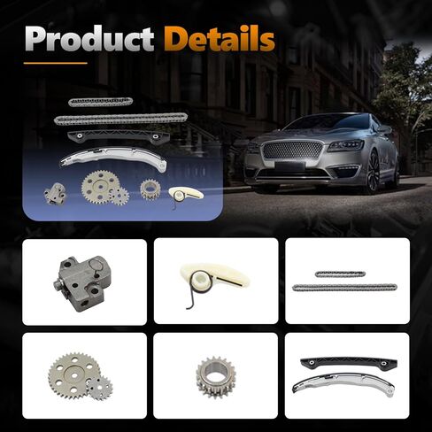 AUCERAMIC Engine Timing Chain Kit for 2010-2020 Ford Fusion for 2010-2019 Ford Escape for 2014-2015 Ford Transit Connect for 2011-2012 Lincoln MKZ 2.3L 2.5L 2488CC 152Cu. In. l4 DOHC in Kuwait
