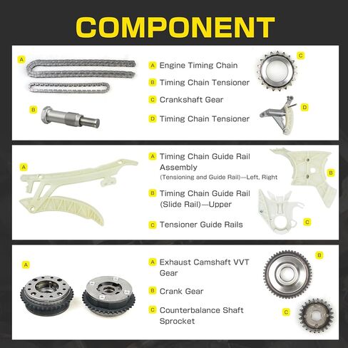 N20 N26 Engine Timing Chain Kit Compatible With BMW 228 320 328 428 528 X1 X3 X4 X5 Tensioner VVT Camshaft Sprocket with Oil Pump Chain 11417602646 11417602647 11367583818 in Kuwait
