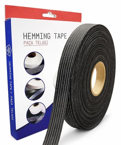 Iron on Hemming Tape Bias with Cord Single Sided 0.55 in x 110 yd - Extra Strong Hem Tape for Reinforced Seams, Hems, Collars - Breathable, Durable, Washable, Long Lasting in Saudi Arabia