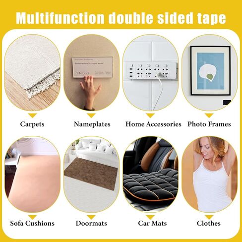 Double Sided Fabric Tape, Heavy Duty Double Sided Fabric Tape for Crafts, Adhesive Mounting Tapes for Clothes, Curtains, Carpet, Decorating (0.8inch, 66ft) in Kuwait