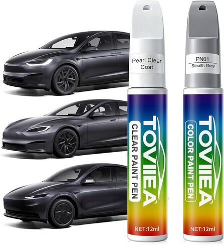 Stealth Grey(PN01) Touch Up Paint for tesla ModelY/3/X/S,2-In-1 Car Scratch Remover Pen,Car Paint Scratch Repair Kit for Scratches,Chips & Nicks,2-PCS SET in Saudi Arabia