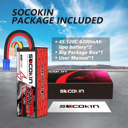 4s 6200mAh Lipo Battery 14.8V 6200mAh Lipo Batterie with EC5 Connector Plug 120C Hard Case RC Battery for RC Car Buggy Truck Boat Airplane Helicopter Quadcopter 2 Pack in Kuwait