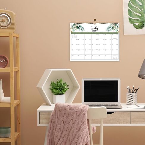 Calendar 2026-2027 - Wall Calendar 2026-2027-, 18 Month Calendar from Jul. 2026 -Dec. 2027, 14.6" x 11.4", Twin-Wire Binding, Hanging Hook, Holidays, Julian Dates, Thick Paper in Kuwait