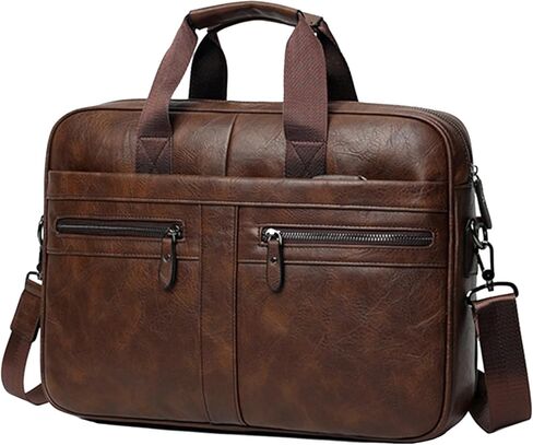 Leather Laptop Bag for Men, Briefcase Crossbody Shoulder Messenger Bag Business Travel Work Attache Case in Saudi Arabia