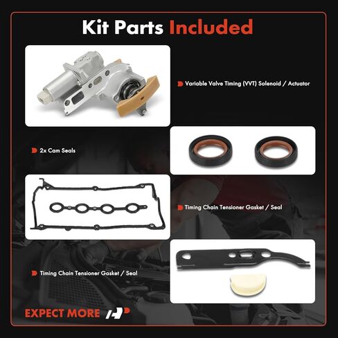 A-Premium Engine Variable Valve Timing (VVT) Solenoid Compatible with Volkswagen Jetta 2000-2005, Passat 1998-2005, Golf 2000-2006, Beetle 1999-2005 & A4, TT, A4 Quattro, TT Quattro - 1.8L in Kuwait