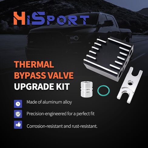 مجموعة ترقية صمام الالتفافية الحرارية HiSport 310-005-2464 - متوافقة مع Ram 6.7L Cummins Diesel مع ناقل الحركة 68RFE أو Aisin S69RC يستبدل ‎3100052464 ‎ENR019-BK in Kuwait