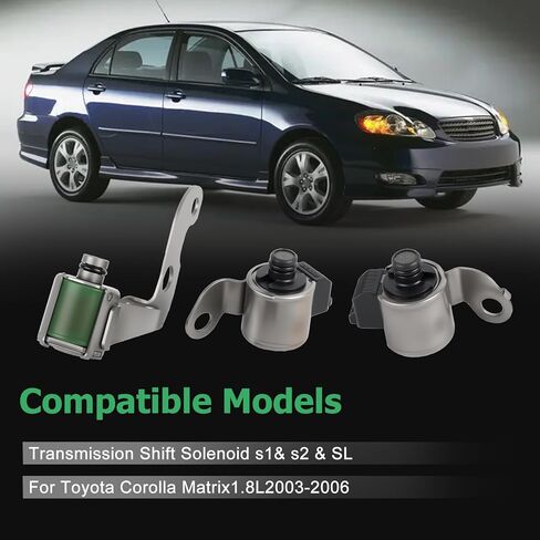 35250-12010 مجموعة الملف اللولبي ناقل الحركة S1 & S2 & SL متوافقة مع 2003-2006 Toyota Corolla 1.8L، Toyota Matrix 1.8L L4، يستبدل A245E A246E 35250-12020 35250-12030 in Kuwait