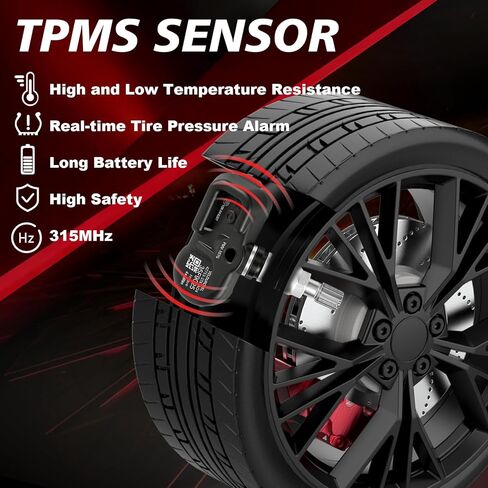 مستشعر مراقبة ضغط الإطارات المبرمج مسبقًا 315 ميجا هرتز مستشعر TPMS متوافق مع Acura 2007-2013 MDX 2007-2012 RDX 2007-2014 TSX، مناسب لـ: -Honda Pilot 2009-2015 4 قطع استبدال 42753STKA04 in Kuwait