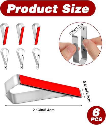 6 Pcs Garage Door Opener Holder, Visor Clips for Pictures Holder, Car Visor Fix for Custom Pictures, Stainless Steel Clips with Adhesive, Ideal for Car Home Office (Photo Frames Not Included) in Kuwait