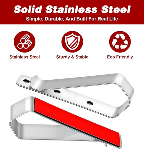 6 Pcs Garage Door Opener Holder, Visor Clips for Pictures Holder, Car Visor Fix for Custom Pictures, Stainless Steel Clips with Adhesive, Ideal for Car Home Office (Photo Frames Not Included) in Kuwait