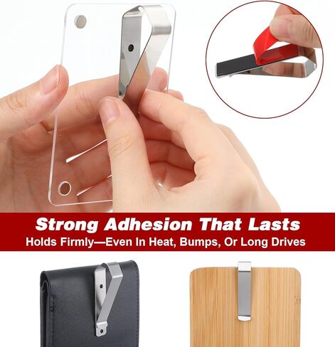 6 Pcs Garage Door Opener Holder, Visor Clips for Pictures Holder, Car Visor Fix for Custom Pictures, Stainless Steel Clips with Adhesive, Ideal for Car Home Office (Photo Frames Not Included) in Kuwait