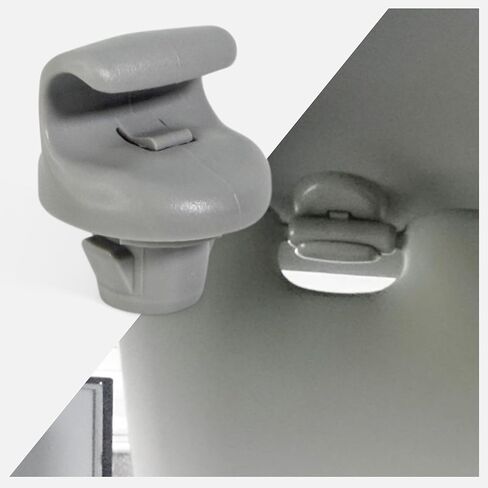ClicknFit Sun Visor Clip Hook Retainer متوافق مع Nissan Sentra Leaf Kicks Juke 350Z Versa Note، Infiniti G35 FX35 FX45 2003-2024 رمادي - حامل دعامة قناع 96409-1KA0A in Kuwait