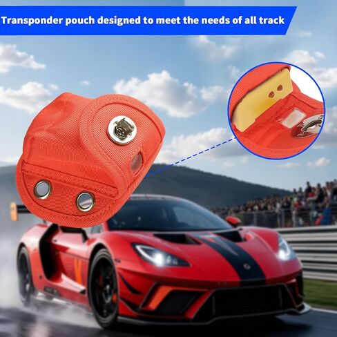 Transponder Mounting Pouch for Race Car, Universal Transponder Case for Race Track Orange Waterproof in Saudi Arabia