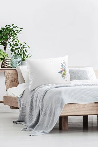 LEISURE ARTS Pillowcase 20"X26" Pansy Motif 2Pc, Embroidery Pillow Kit, Stamped Embroidery Pillowcases, Pillow Cases Stamped, Stamped Cross Stitch Cases in Kuwait