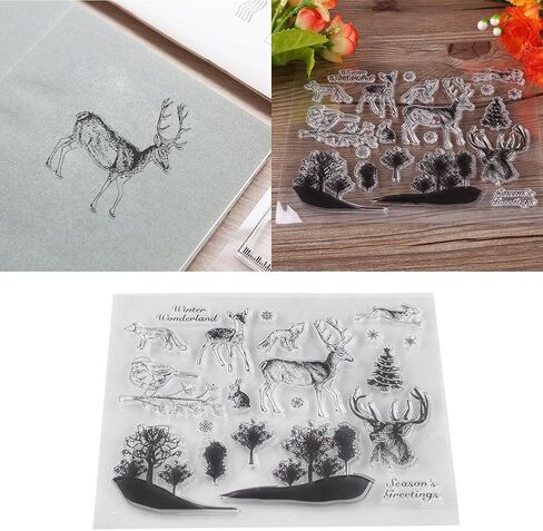 Clear Silicone Stamp Set for DIY Scrapbooking, 8 Patterns Seal Stamps for Greeting Cards, Photo Albums, Home Decor, Safe for Kids and Easy to Use in Kuwait