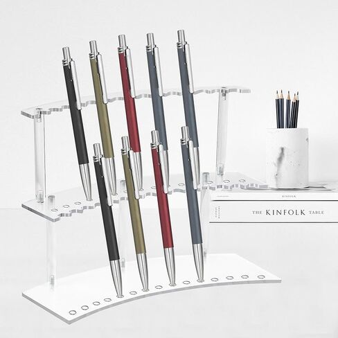 30-Slot Acrylic Pen & Makeup Brush Organizer Holder - 2 Tier Detachable Display Stand for Pens, Pencils, Brushes, Office, School, Home, or Store Display in Saudi Arabia
