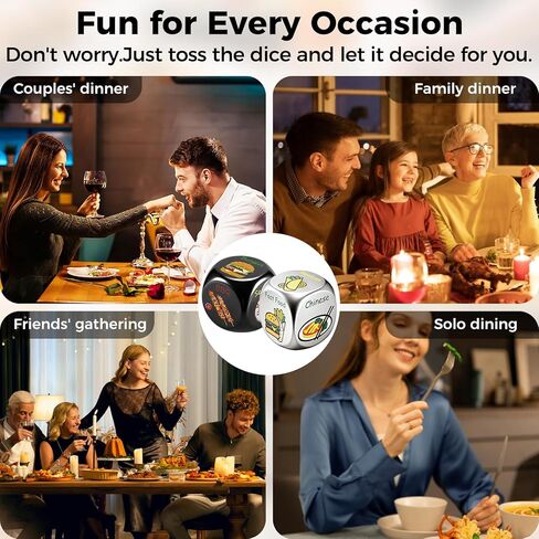 Food Dice - Aluminum Alloy Food Decision Dice and Coin Set, Colorful Date Night Food Decision Dice，Anniversary Birthday Wedding Funny Gifts in Saudi Arabia