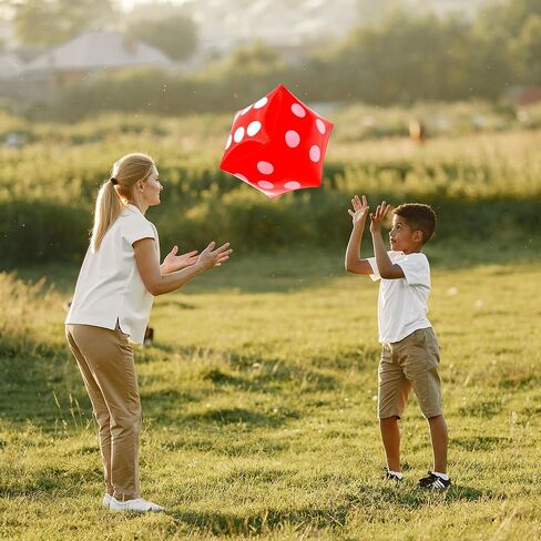 Jumbo Inflatable Dice For Indoor Outdoor Board Game Photo Prop Poker Night Las Vegas Casino Party, 6 Pcs 3 Color Novelty Blow Up Cube Fun Game Dice For Lawn Floor Ludo Swimming Pool Beach Summer Party in Saudi Arabia