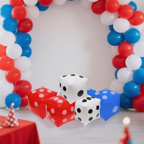 Jumbo Inflatable Dice For Indoor Outdoor Board Game Photo Prop Poker Night Las Vegas Casino Party, 6 Pcs 3 Color Novelty Blow Up Cube Fun Game Dice For Lawn Floor Ludo Swimming Pool Beach Summer Party in Saudi Arabia