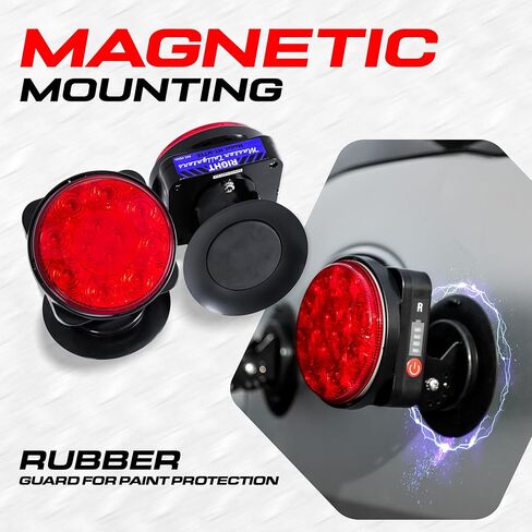 Master Tailgaters Wireless Pivot Tow Lights with Battery | Multi Functional Signal Lights | Sturdy Magnetic Mount | 4 Pin Flat Connection with USB | Carrying Bag Included in Kuwait