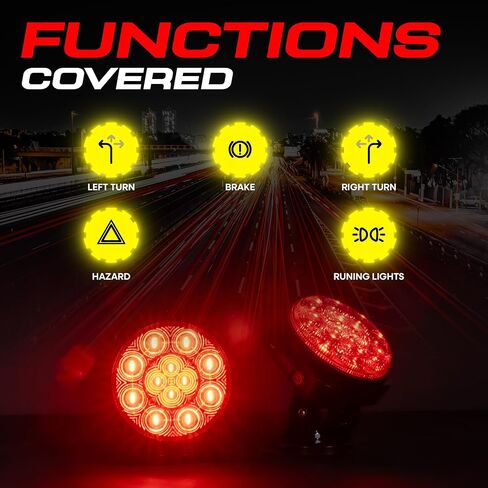 Master Tailgaters Wireless Pivot Tow Lights with Battery | Multi Functional Signal Lights | Sturdy Magnetic Mount | 4 Pin Flat Connection with USB | Carrying Bag Included in Kuwait