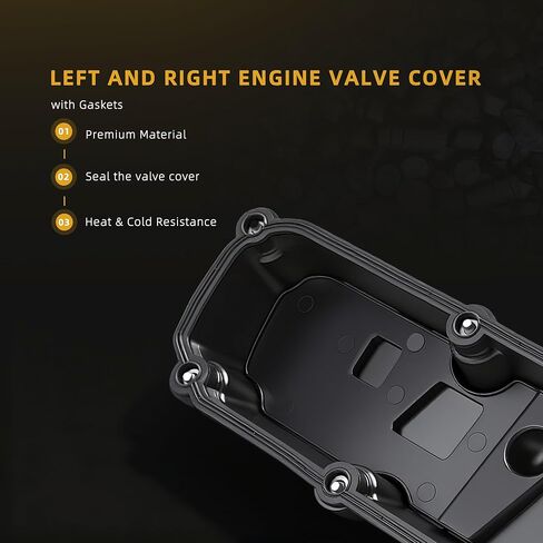 Left and Right Engine Valve Cover with Gaskets, for Chrysler Pacifica 2005-2008, for Town&Country 2004-2010, for Dodge Grand Caravan 2004-2010, for Jeep Wrangler 2007-2011,4648980AB in Kuwait