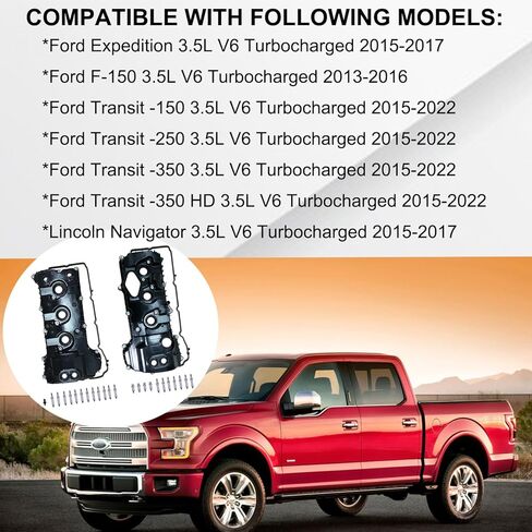 Engine Valve Cover Set Compatible with Ford F-150 2013-2017, Expedition 2015-2017, Transit 150 250 350 2015-2022, Lincoln Navigator 2015-2017, Direct Replace Part # BL3Z-6582-H DL3Z-6582-C in Kuwait