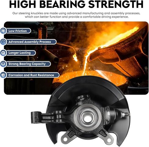 TadaMark Front Left Steering Knuckle & Wheel Bearing Hub Assembly fit for Honda Civic 1.7L 2001 2002, Driver Side for 698-479 in Kuwait