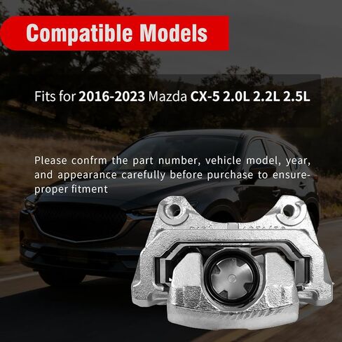 Rear Left Brake Caliper with Motor Compatible with 2016-2023 Mazda CX-5 2.0L 2.5L Replace KAY02671XA in Kuwait