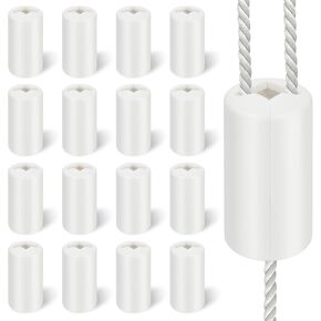 16Pcs Breakaway Cord Condensers, 1.46"x 0.67" Window Blind Pull Cord Knobs Safety with Anti Strangulation Design, White Plastic CordsTassel for Horizontal Blinds Window Blinds Curtain Use in Saudi Arabia