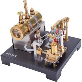 Steam Engine Model Kit, Retrol SE-01 Full Metal Stationary Beam Steam Engine Model and Horizontal Boiler Kit with Flying Ball Centrifugal Governor, Physics Science Experiment Toy in Saudi Arabia