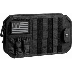 MOLLE Car Sun Visor Organizer with Semi-Rigid Panel, Zipper Storage Pouch & Glasses Holder, Adjustable Straps for Police Gear, Overland Accessories, Fits Most Cars, Trucks, SUVs, Jeeps,Pickups in Kuwait