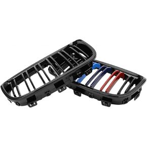 Front Kidney Grill Grille Compatible For Bmw F20 F21 1 Series 2011-2014 Glossy Black Double Slat Racing Sport Grills in Saudi Arabia