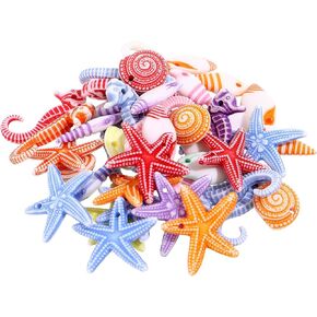 Toyvian 48pcs Mini Resin Beach Seashells: Sea Shell, Sea Stars, Conch & Seahorses - Ideal for Fish Tank Decorations Home Decor, Beach Parties & DIY Crafts (Random Color) in Saudi Arabia