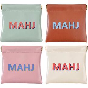 Mahjong Dice Bags (4-Piece Set) - Waterproof PU Vegan Leather Squeeze Pouches for American Mahjong Accessories, Mini Coin Purse for Dice, Chips, and Tiles Storage in Saudi Arabia