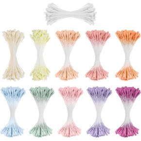 1100 Pcs 11-Color 2mm Pearl Flower Stamens for Crafting, Artificial Flower Stamens for Cleaner Flowers Kit, DIY Wedding Bouquet, Scrapbook, Party Decoration, Pipe Cleaner Flowers Kit in Kuwait