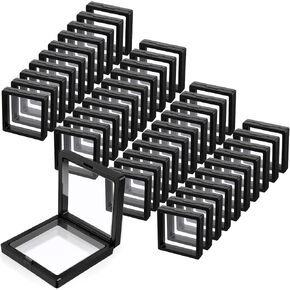 40 Pack Black 3D Floating Frame Display Holder Stands, 2.8 x 2.8 x 0.8 Inches Coin Display Stands 3D Floating Jewelry Frame for Shells Gems Rock Coin in Kuwait